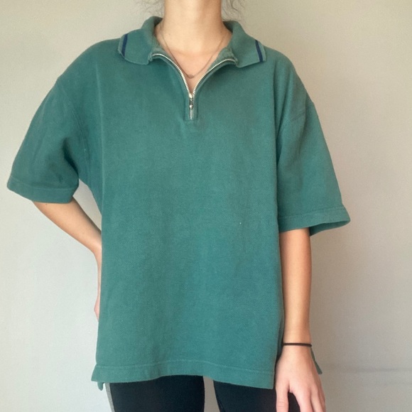 Stone Mesa Other - Vintage Teal Zip Up Polo Short Sleeved Shirt